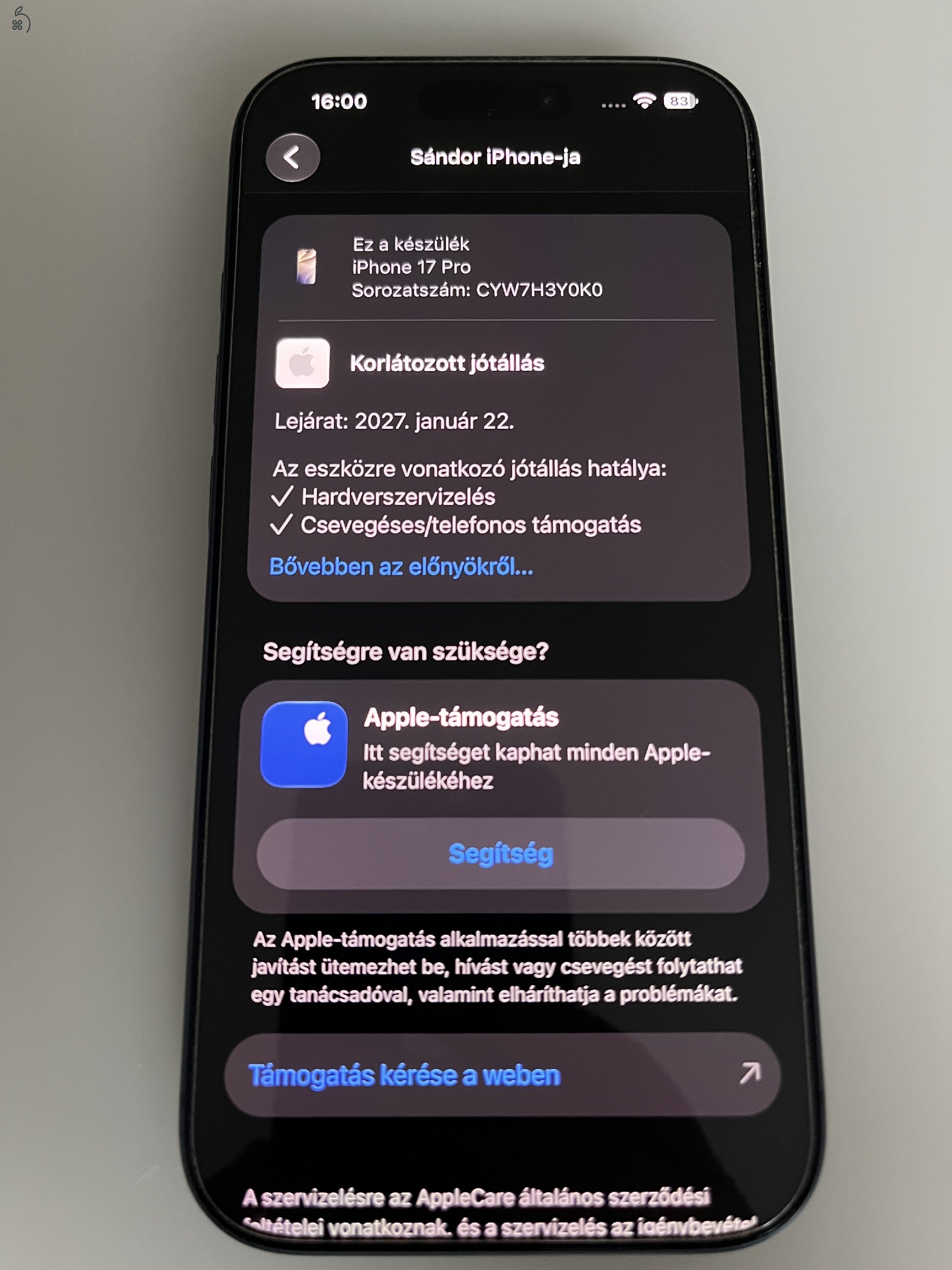 iPhone 17 Pro 512 GB Mélykék