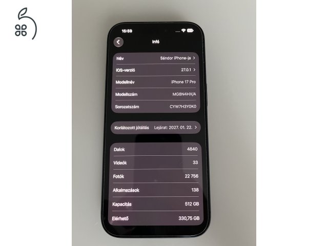 iPhone 17 Pro 512 GB Mélykék