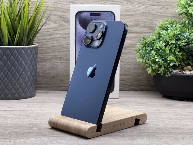 Hibátlan iPhone 15 Pro Max Blue Titanium 256GB 2 ÉV Garanciával Számlával