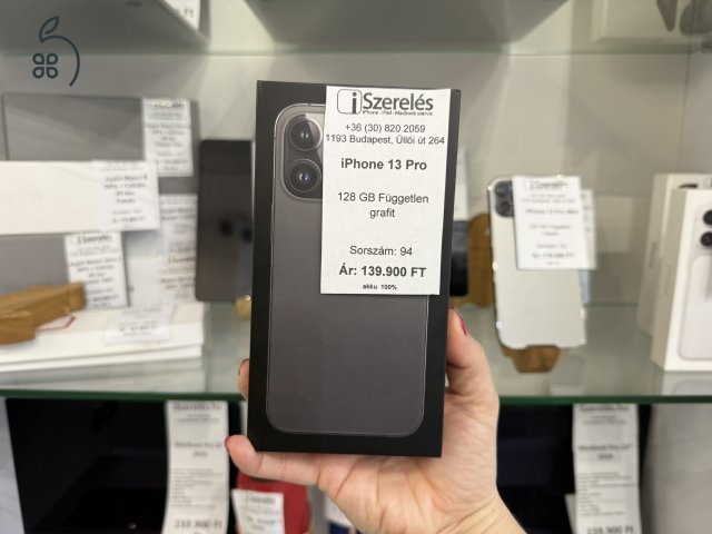iPhone 13 Pro 128GB független fekete akku 100% (94) iSzerelés.hu