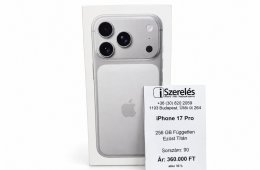 iPhone 17 Pro 256GB akku 92% független (90) iSzerelés.hu