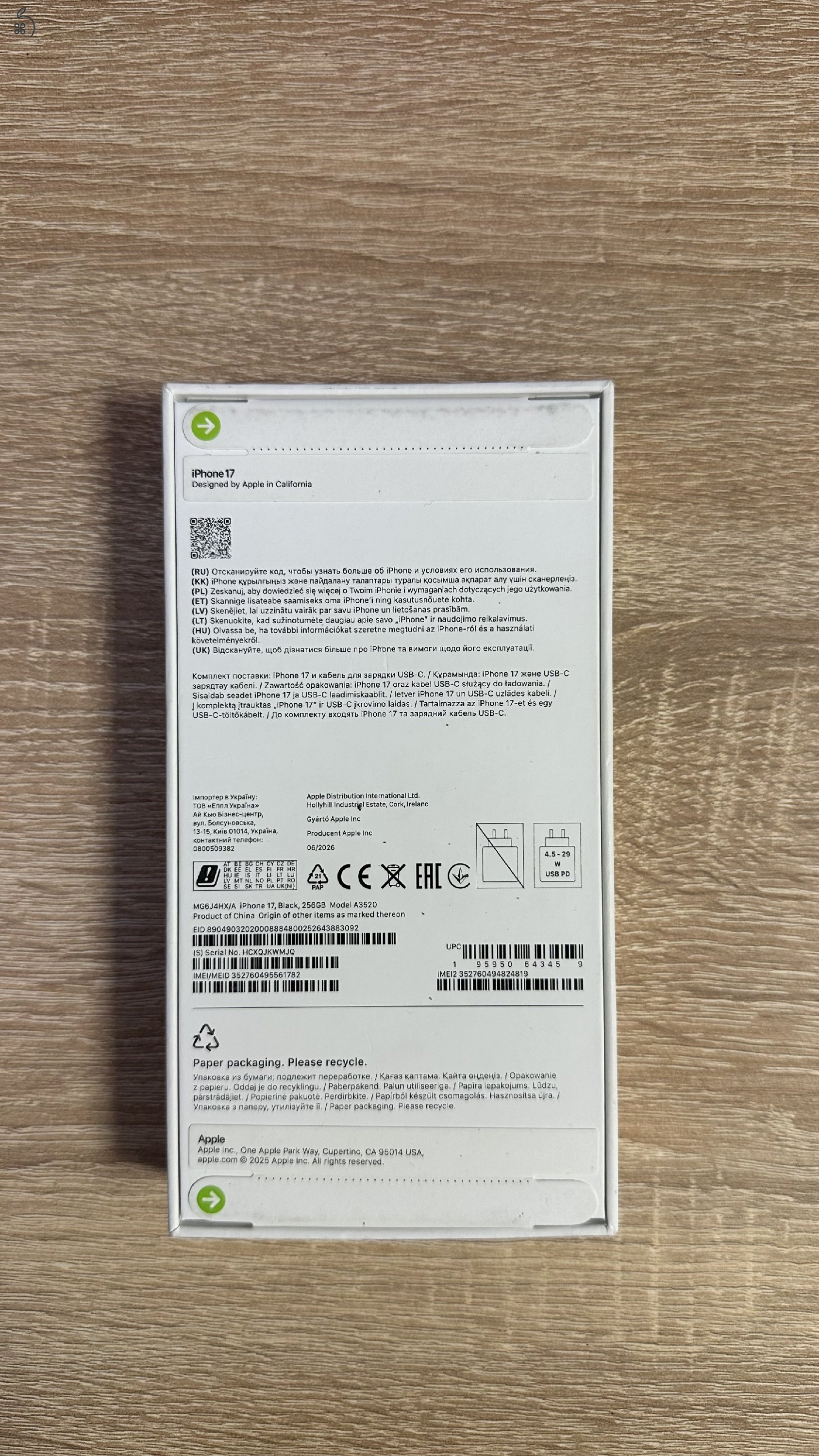 Apple iPhone 17 256 GB, fekete, bontatlan, aktiválatlan