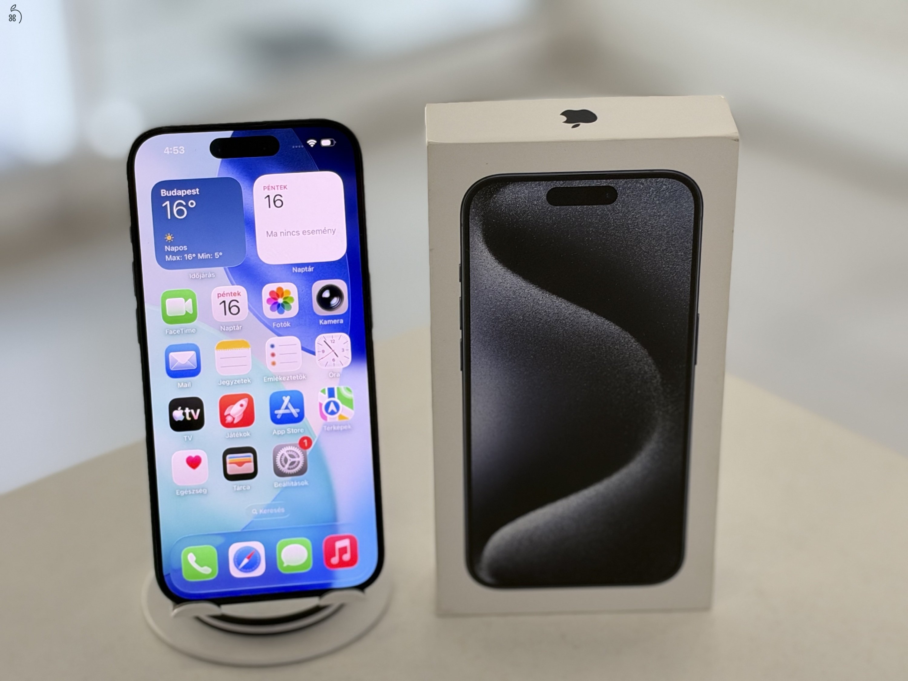 iPhone 15 Pro 256GB Független Újszerű/1 hónap gar./Akku 88%/p5064