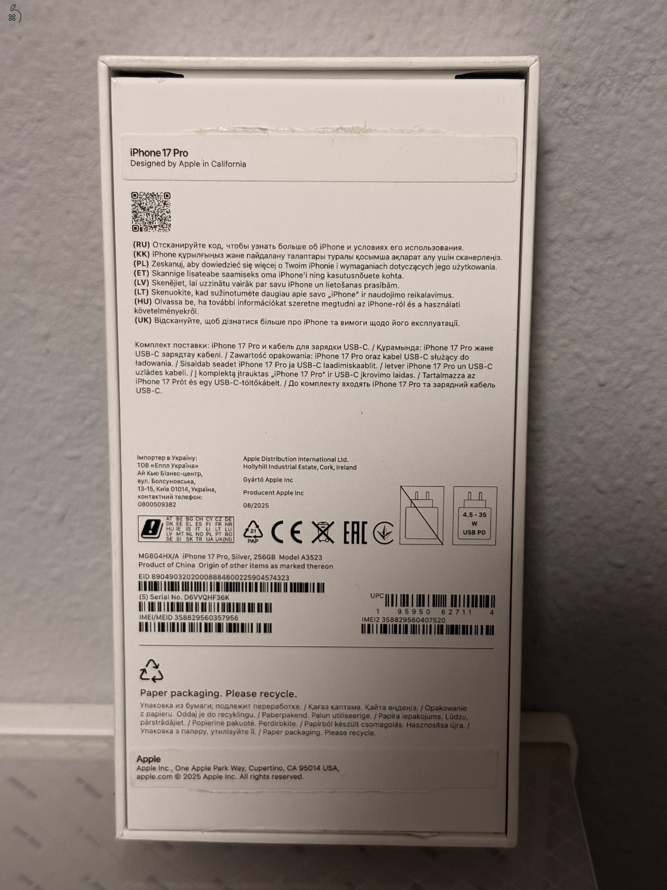 Kiváló állapotú iPhone 17 Pro 256GB (Ezüst) – 96% Akku + Gyári Apple tok!