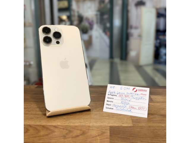 Apple iPhone 14 Pro Max - 128GB - Gold - E-Sim - Akku 100% (108.)