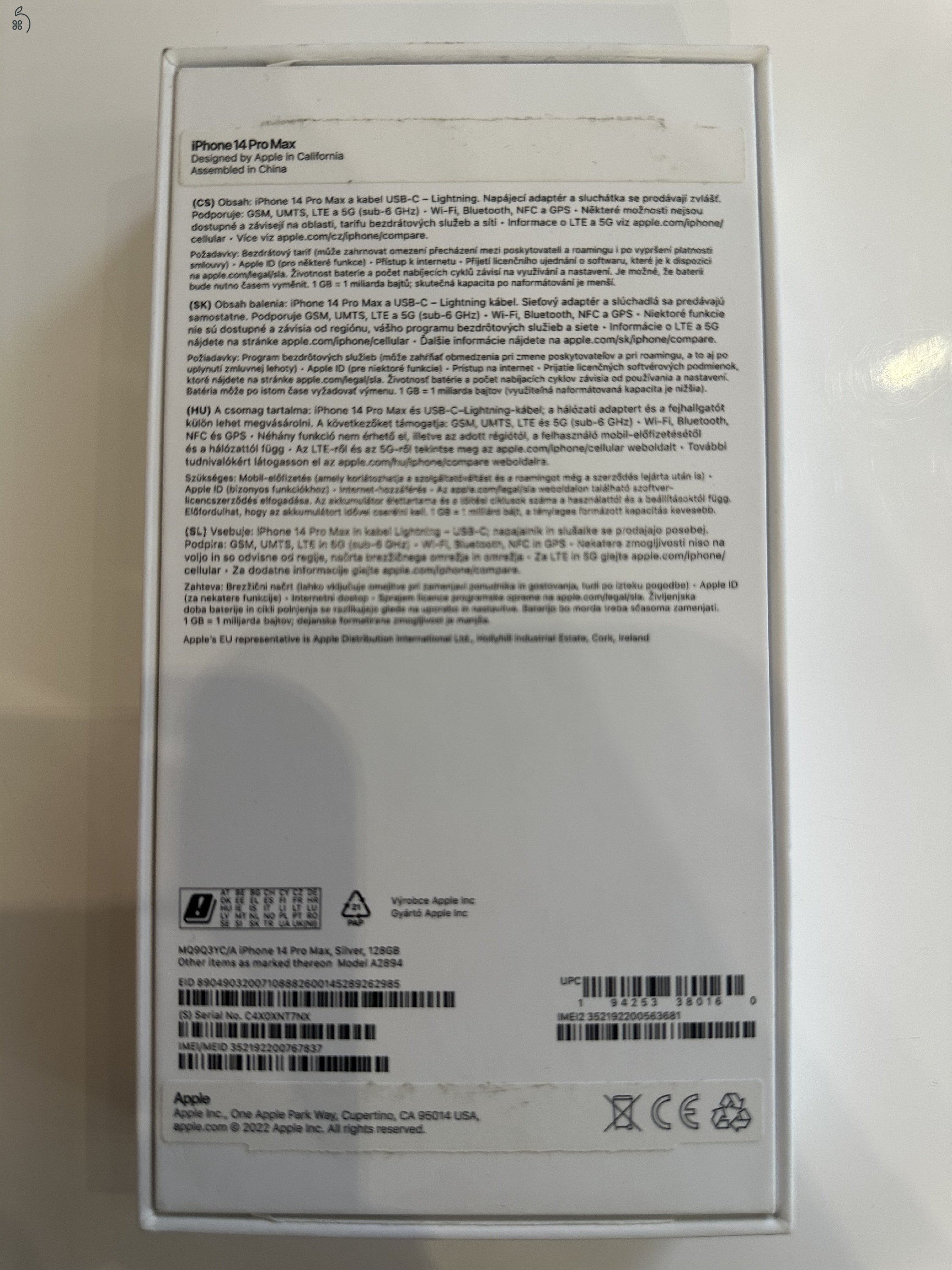 iPhone 14 Pro Max - 128 gb, fehér