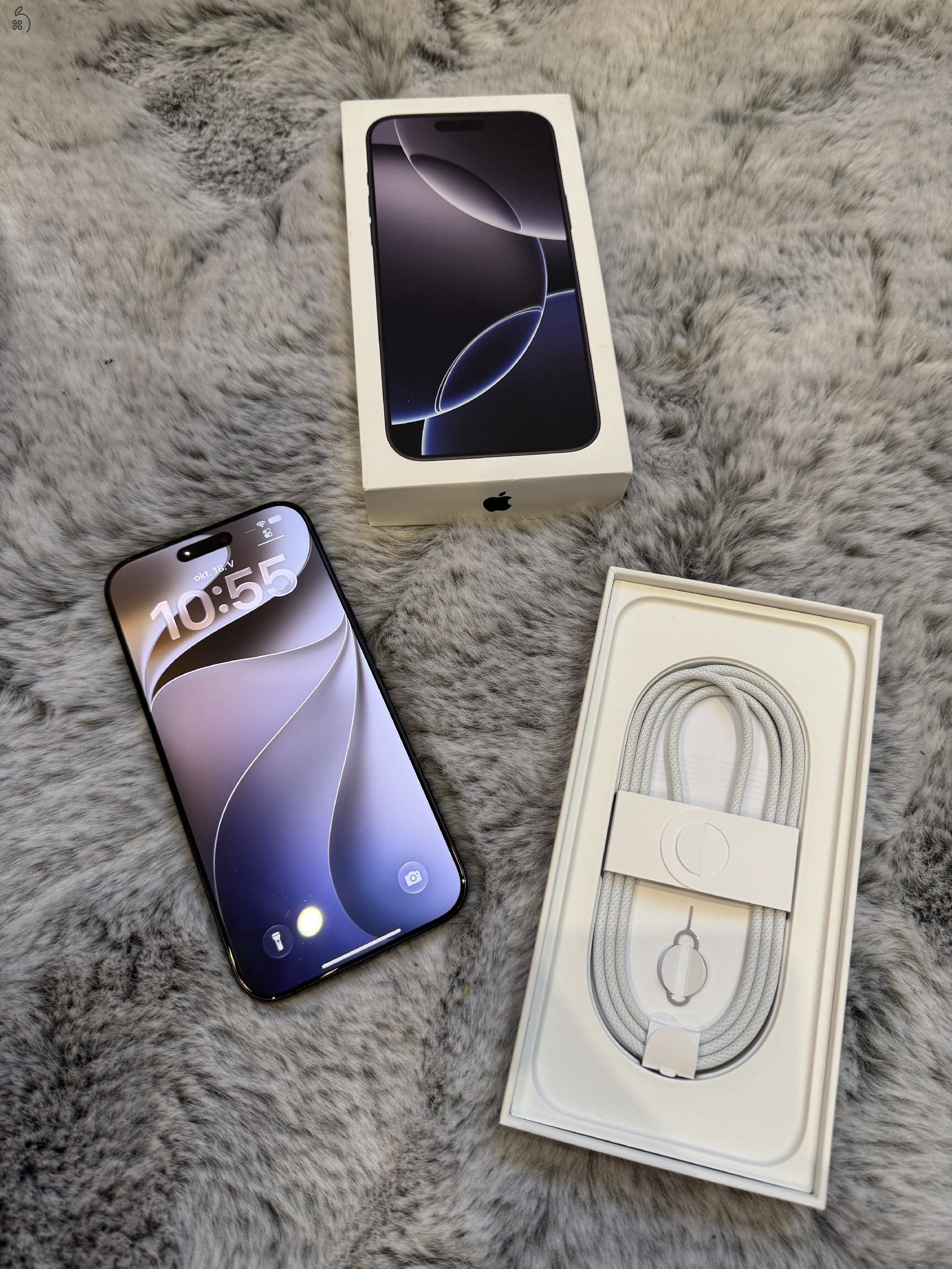 Apple iPhone 16 Pro Max 512GB Fekete Titán Független / 90% Akku / Gyári Állapot
