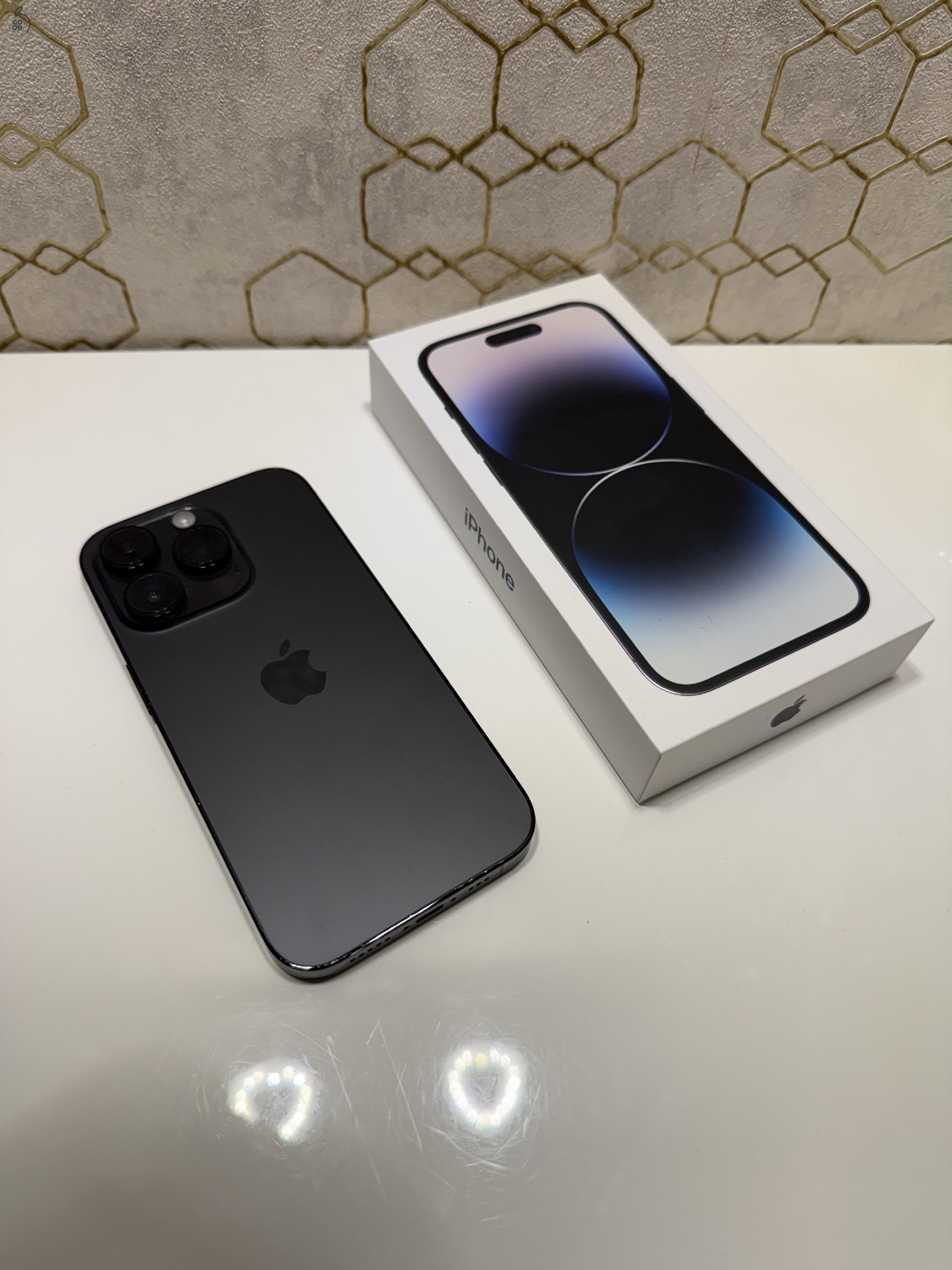 iPhone 14 Pro 128 GB, fekete, dobozàval