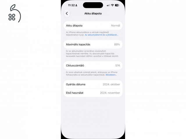 Hibátlan iPhone 16 Pro Natural Titanium 128 GB,független,89%