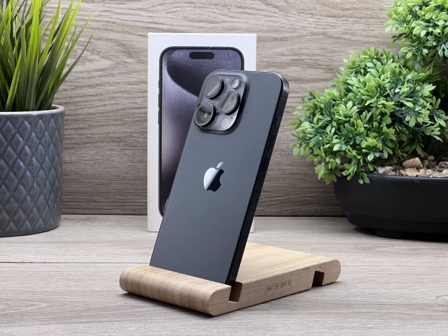 Hibátlan iPhone 15 Pro Black Titanium 128GB 2 ÉV Garanciával Számlával Aksi 100%