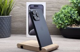 Hibátlan iPhone 15 Pro Black Titanium 128GB 2 ÉV Garanciával Számlával Aksi 100%