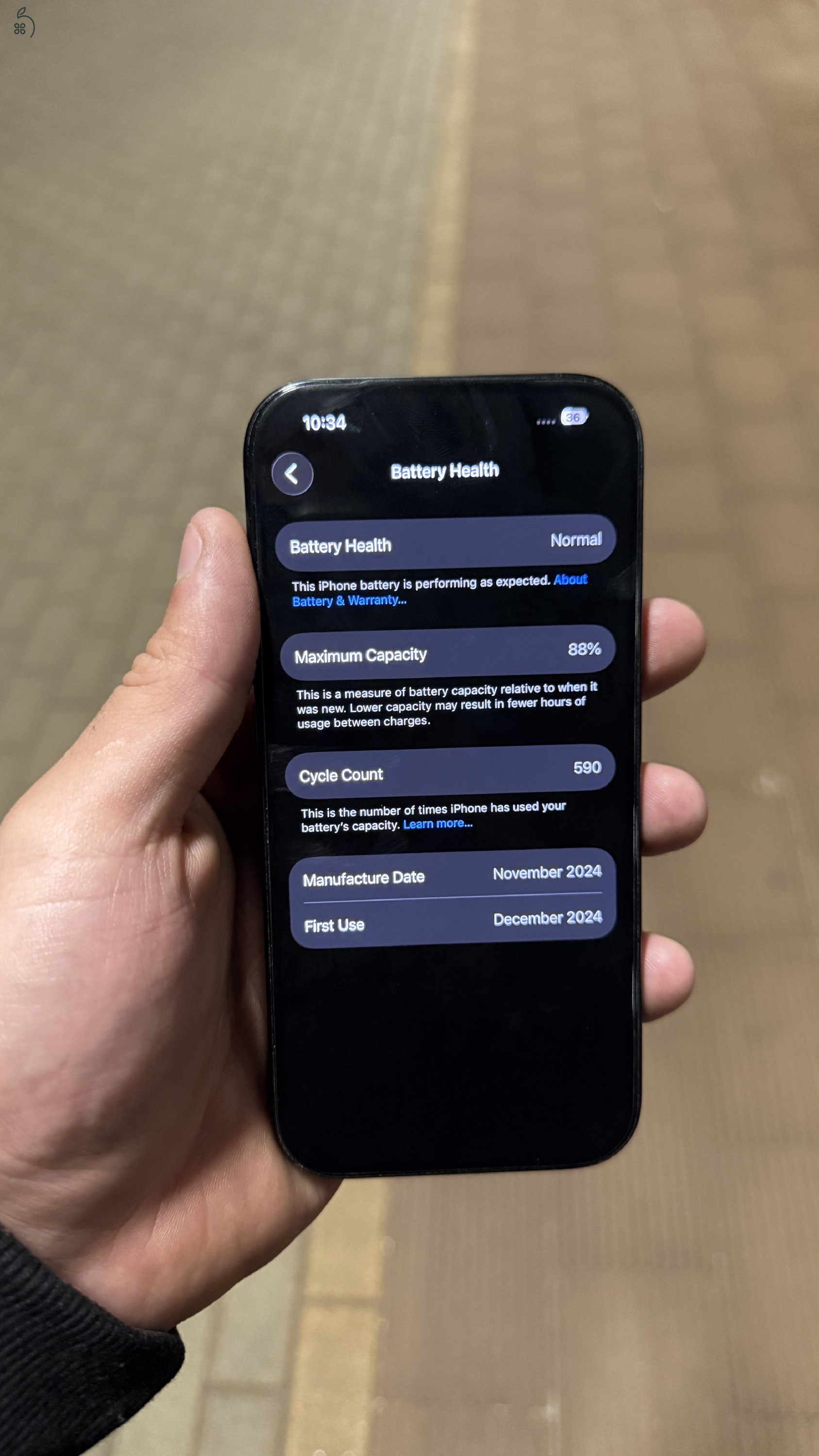 Iphone 16 Pro 512GB 88% Black Titanium Neverlocked