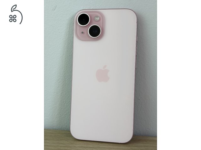 iPhone 15, 128GB, rózsaszín, iOS 18! - sérülés és karcmentes!