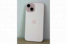 iPhone 15, 128GB, rózsaszín, iOS 18! - sérülés és karcmentes!
