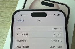 iPhone 15, 128GB, rózsaszín, iOS 18! - sérülés és karcmentes!