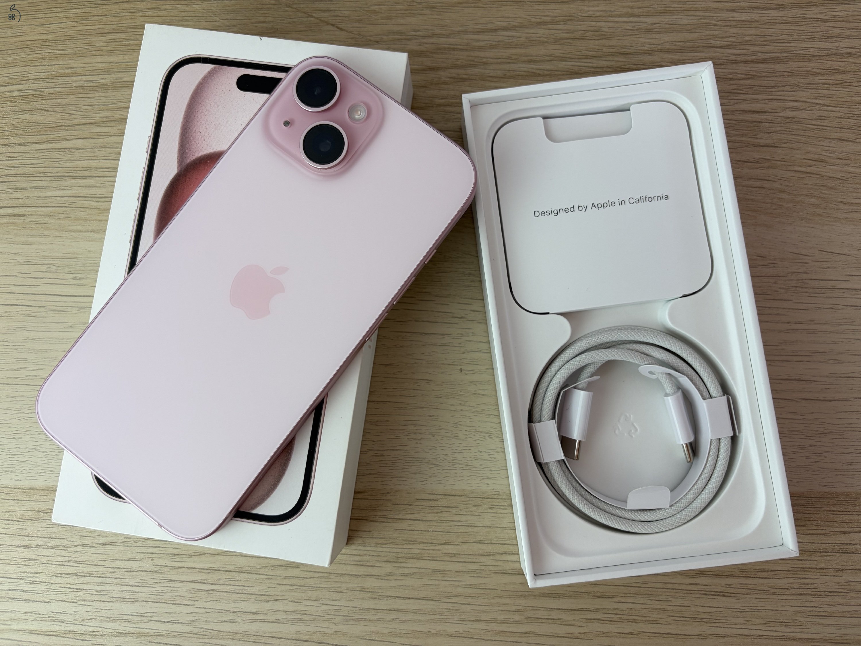 iPhone 15, 128GB, rózsaszín, iOS 18! - sérülés és karcmentes!