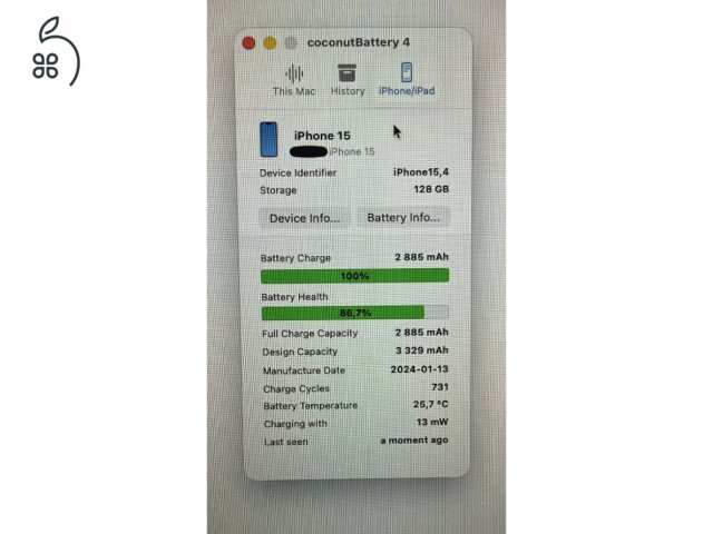 iPhone 15, 128GB, rózsaszín, iOS 18! - sérülés és karcmentes!