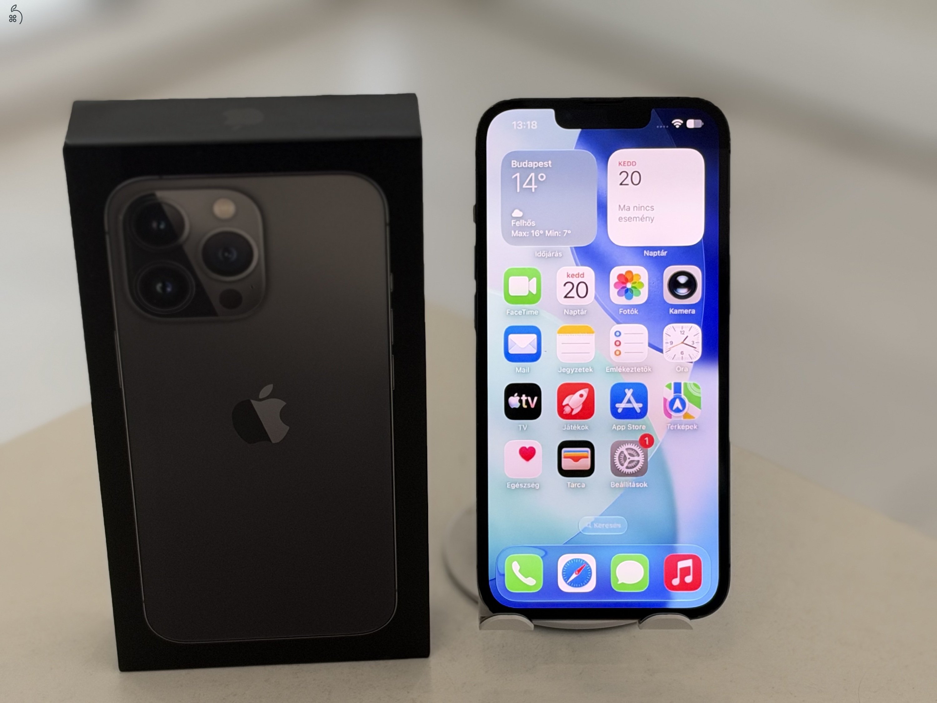 iPhone 13 Pro 256GB Független/1 hónap gar./Akku 88%/Előlapi kamera nem jó/p5070