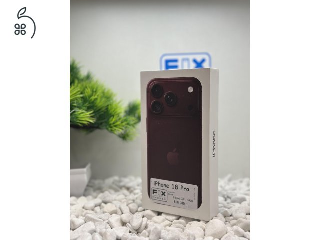 iPhone 18 Pro 256GB Független 100% akkumulátor Új, Bontatlan állapot