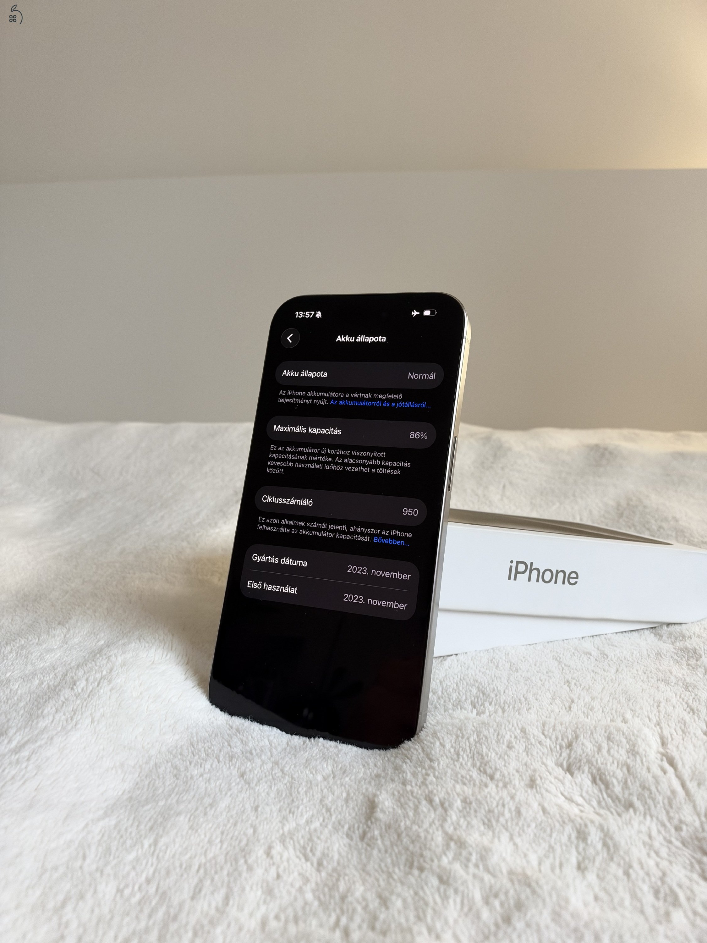 iPhone 15 Pro 256GB natúr titán