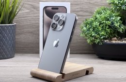 Hibátlan iPhone 15 Pro Natural Titanium 256GB 2 ÉV Garanciával Számlával