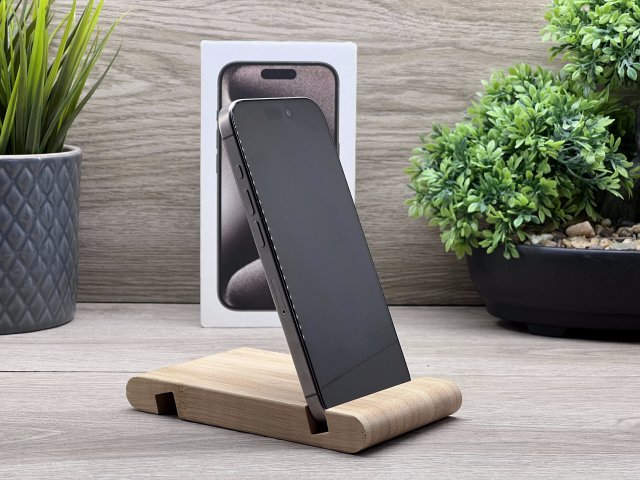 Hibátlan iPhone 15 Pro Natural Titanium 256GB 2 ÉV Garanciával Számlával