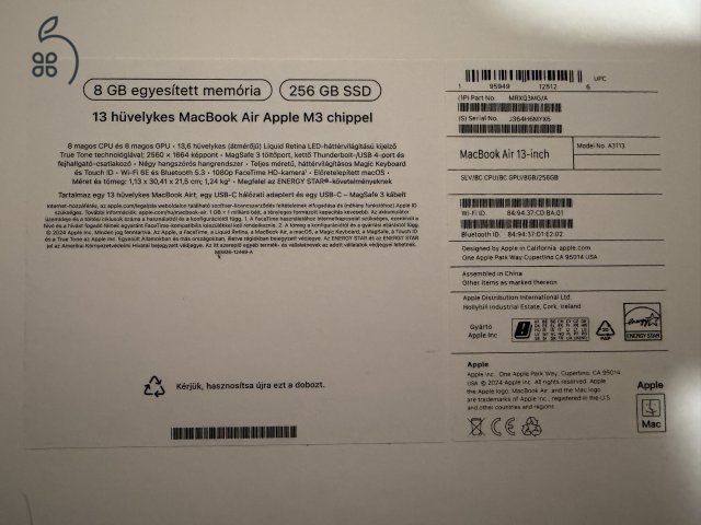 Apple MacBook Air M3 Silver – 13” (2024) 