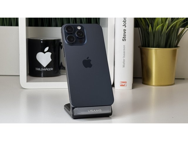 iPhone 15 Pro Max, 256GB, Kék Titán, Számla, 2 Év Garancia