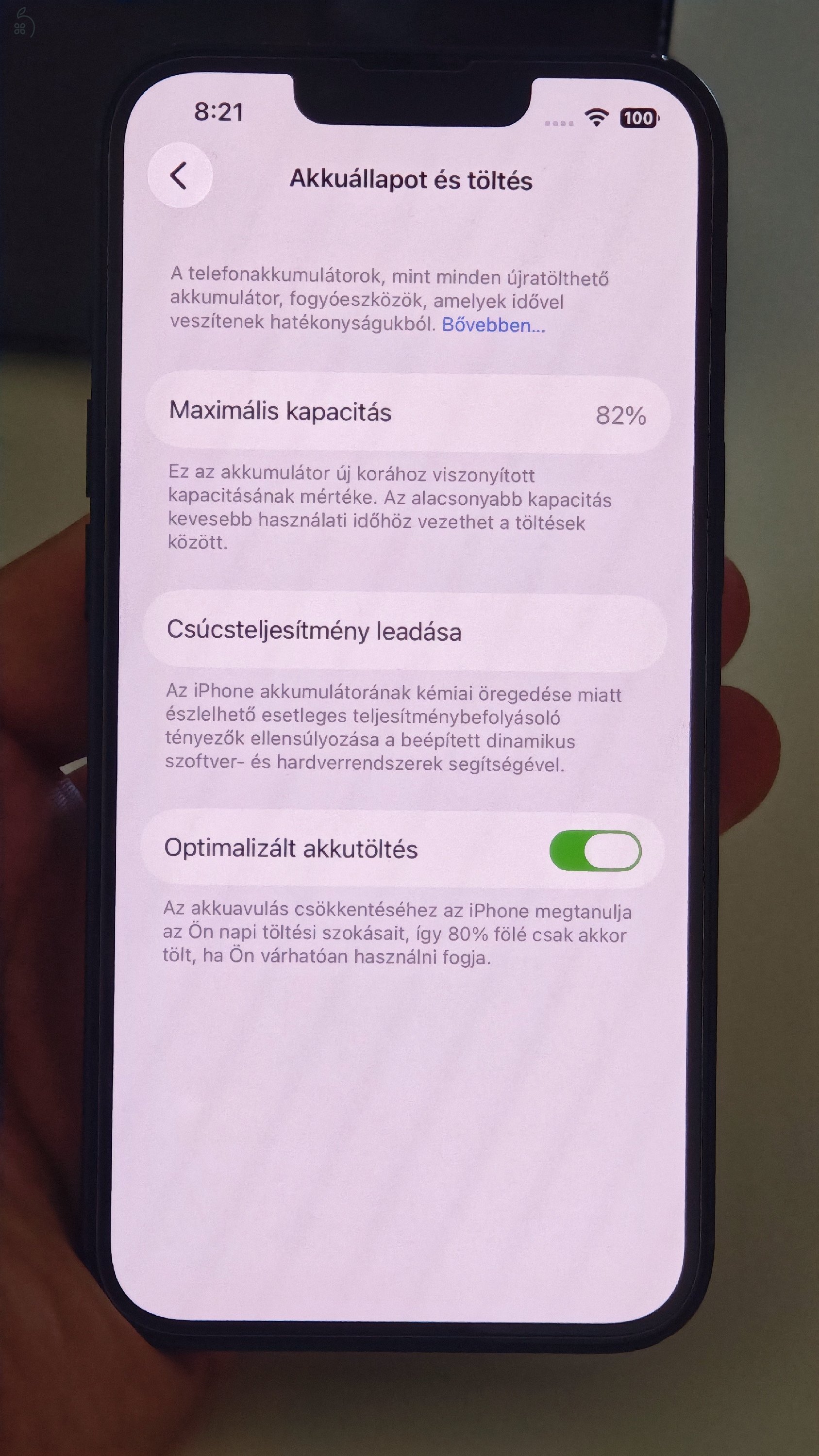 Iphone 13 - 256gb - 82% gyári akksi - Gyári független - Számlával igazolva