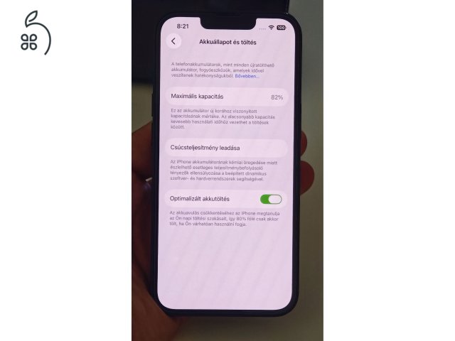 Iphone 13 - 256gb - 82% gyári akksi - Gyári független - Számlával igazolva