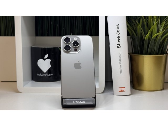 iPhone 15 Pro, 256GB, Natúr Titán, Számla, 2 Év Garancia