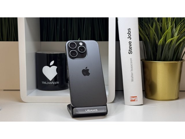 iPhone 15 Pro, 128GB, Fekete Titán, Számla, 2 Év Garancia