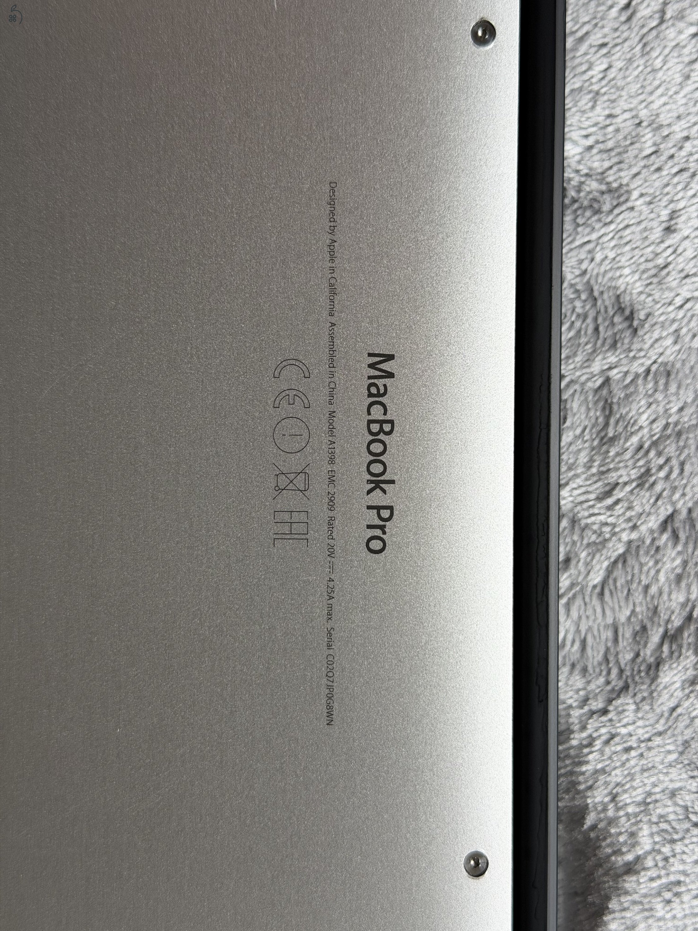 Apple MacBook Pro Retina 15 (2015) 16 GB RAM, i7 , 1 TB SSD Kiemelkedő állapot! 
