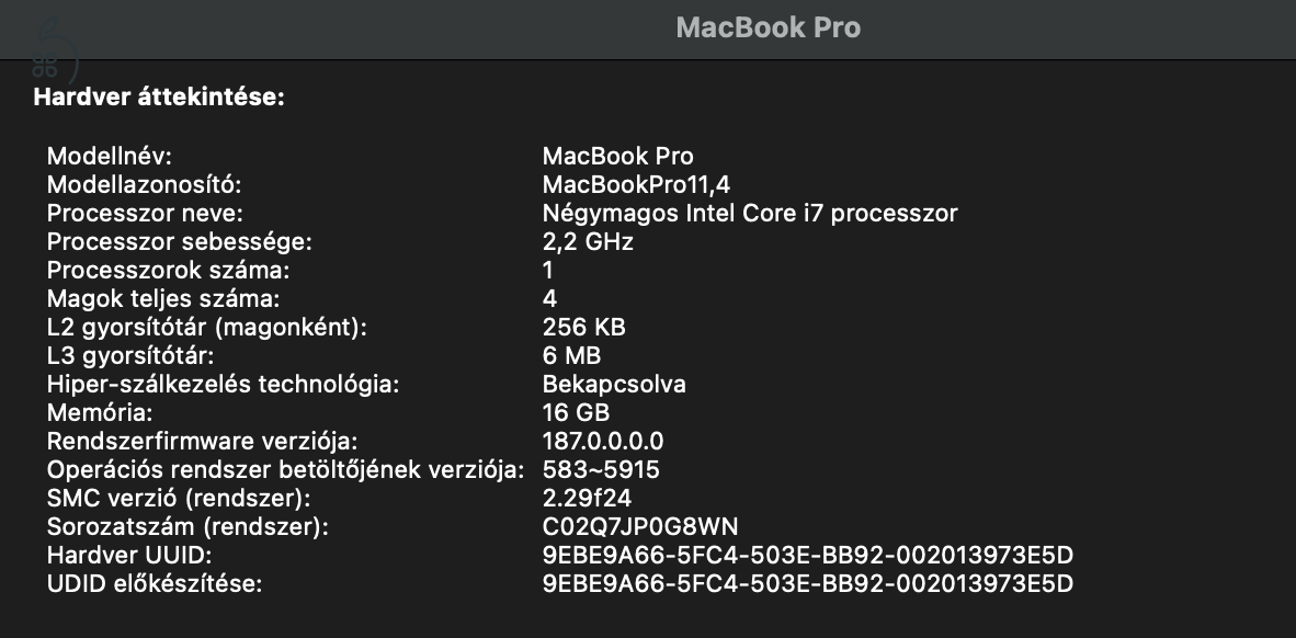 Apple MacBook Pro Retina 15 (2015) 16 GB RAM, i7 , 1 TB SSD Kiemelkedő állapot! 