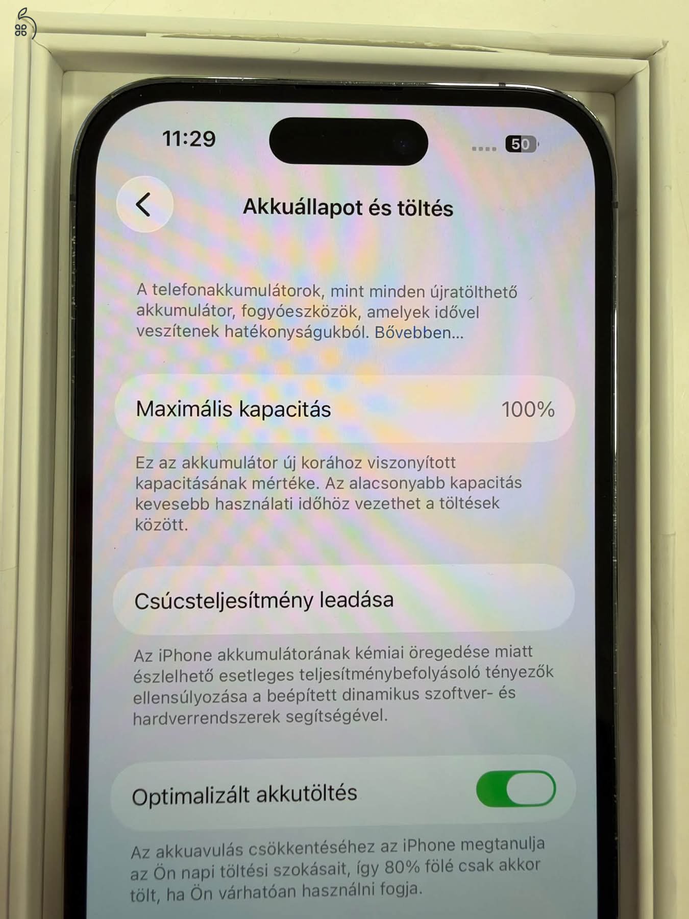 iPhone 14 Pro Független 256GB 100% akku