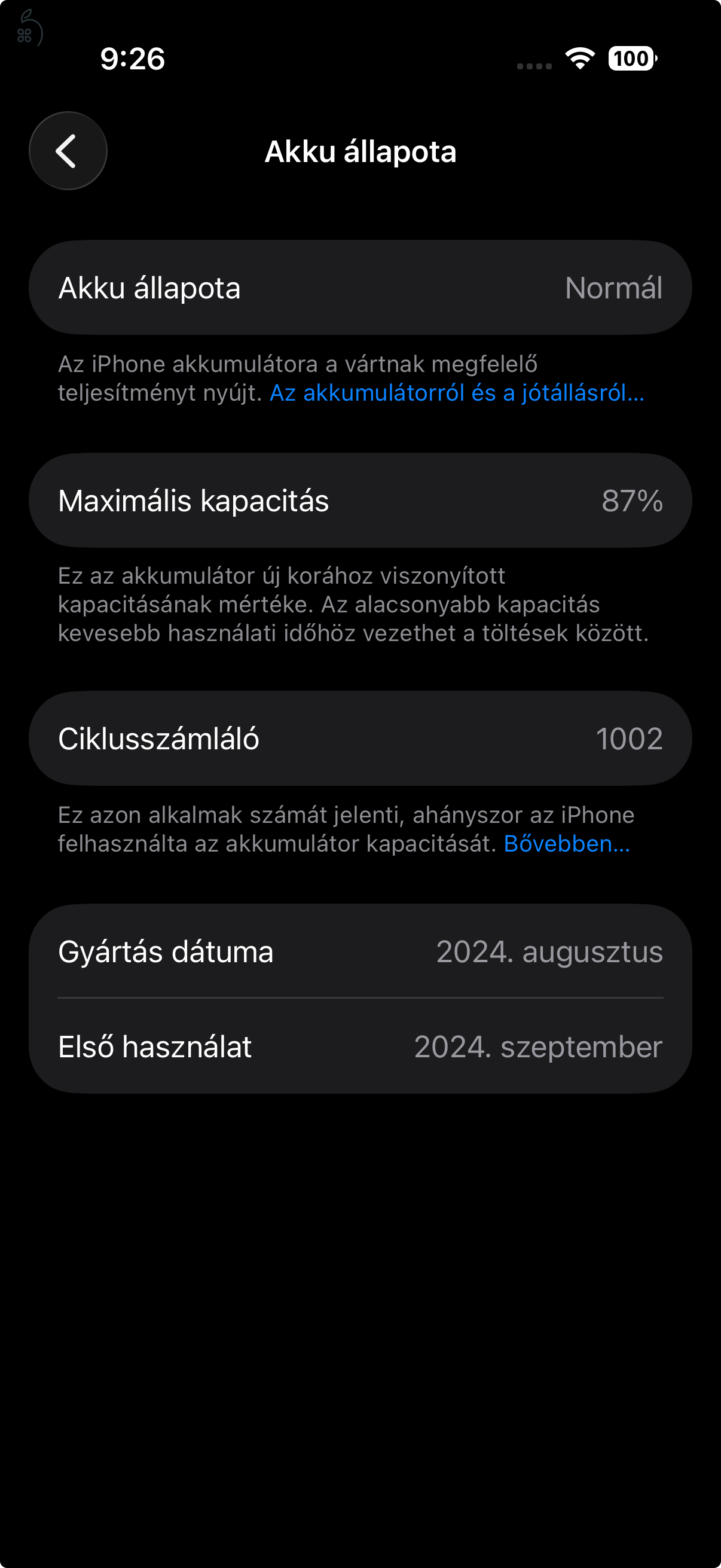 iPhone 16 Pro - 128GB - Fekete