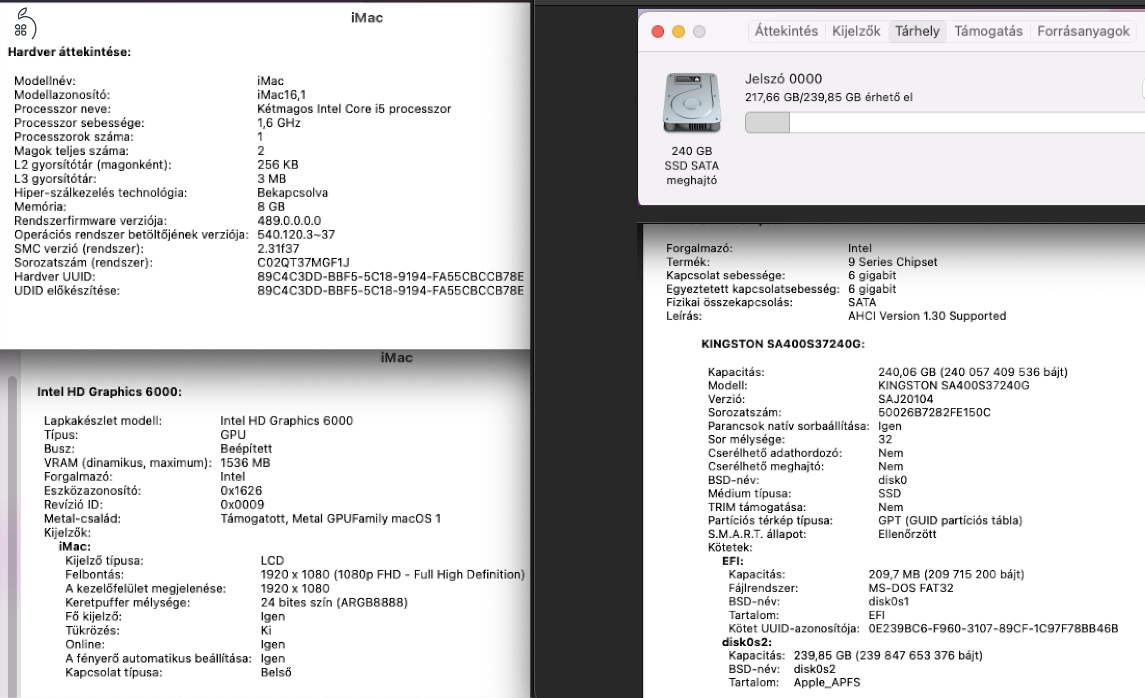 2015 -ös APPLE iMac 21,5