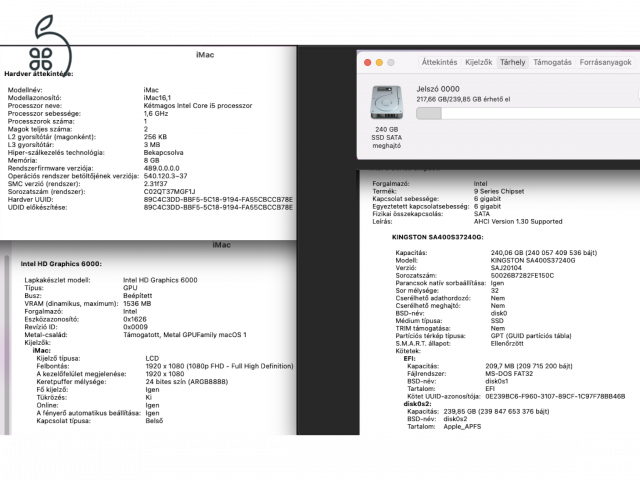 2015 -ös APPLE iMac 21,5