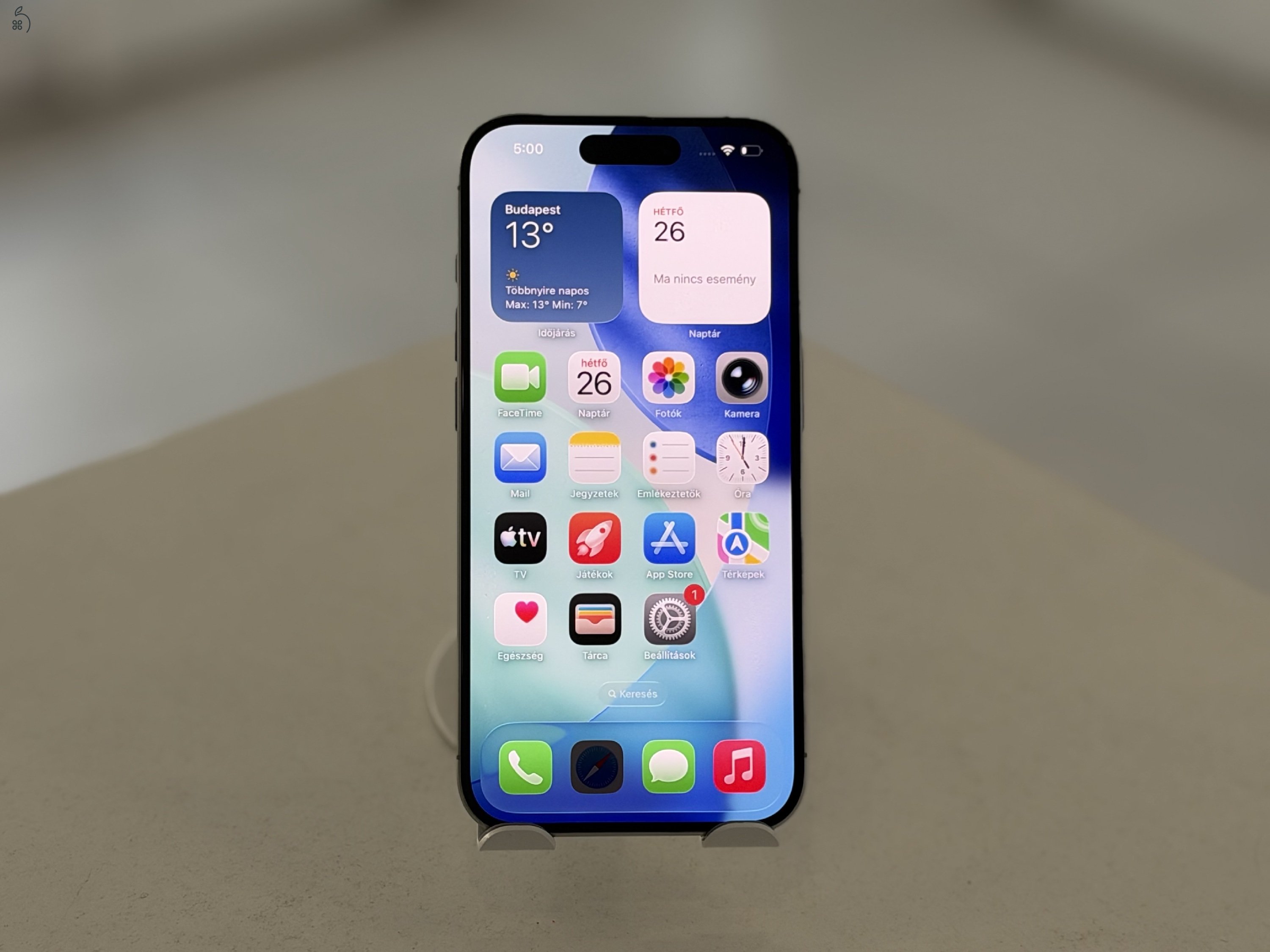 iPhone 15 Pro 128GB Független Újszerű/1 hónap gar./Akku 90%/