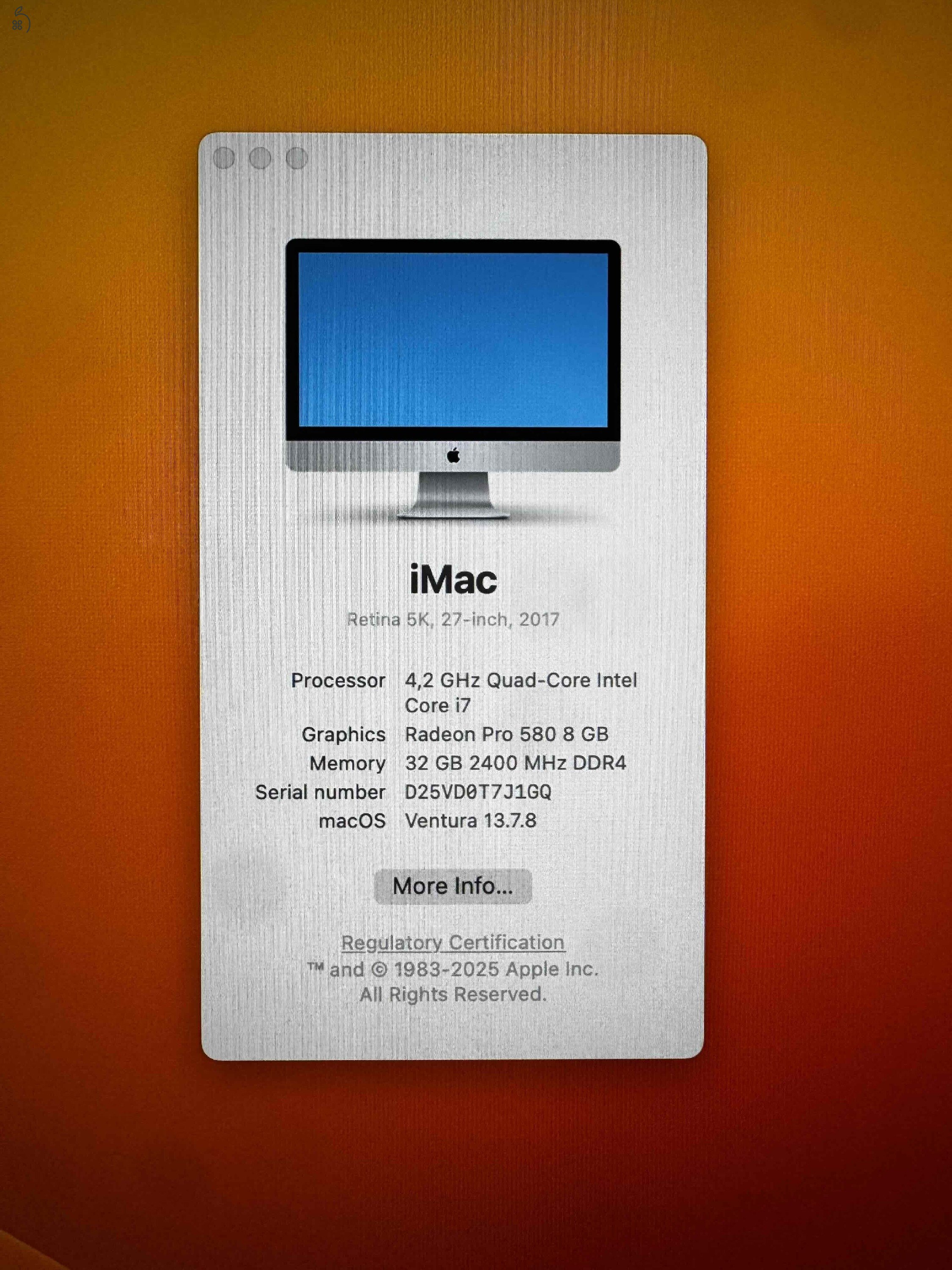 Eladó 2017-es imac 27