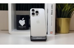 iPhone 15 Pro, 128GB, Fehér Titán, Számla, 2 Év Garancia