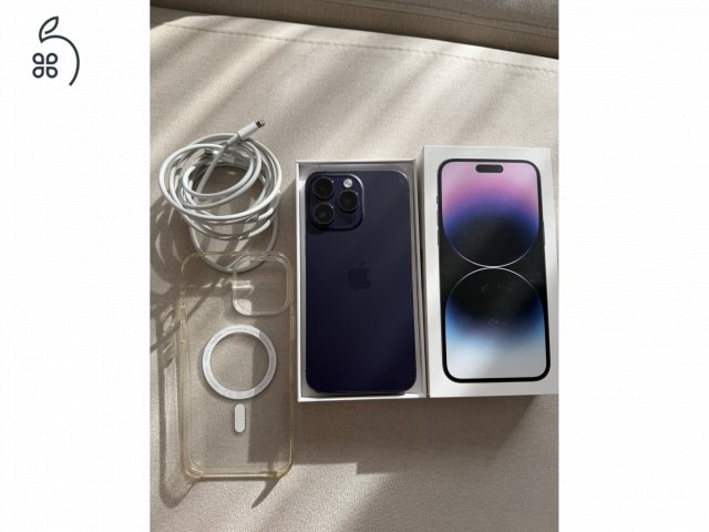 iPhone 14 Pro Max 512GB – Deep Purple (Sötétlila) | Hibátlan működés, hátlapi töréssel, dobozával