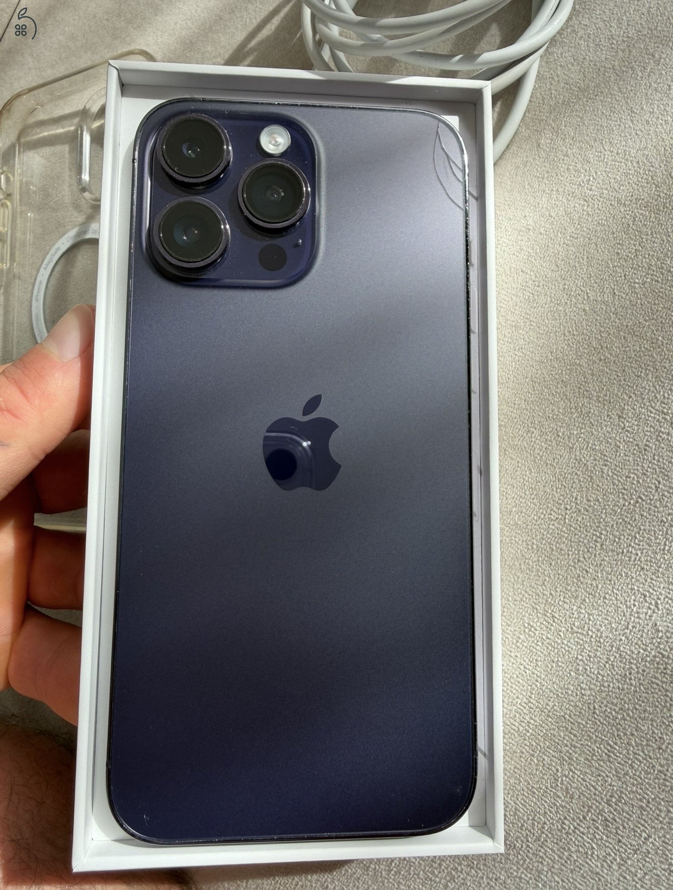 iPhone 14 Pro Max 512GB – Deep Purple (Sötétlila) | Hibátlan működés, hátlapi töréssel, dobozával