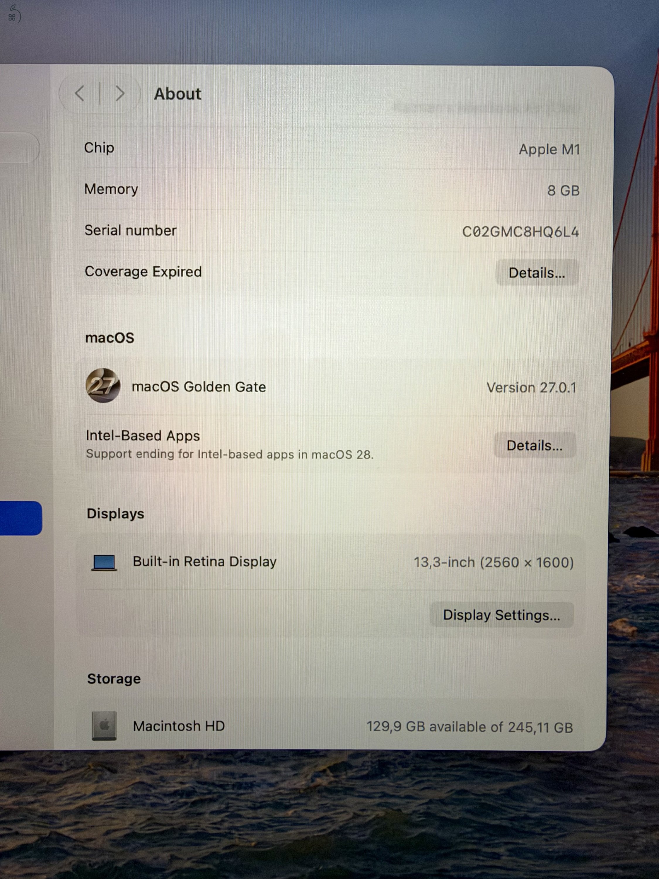 Apple MacBook Air 13” M1 8GB/256GB, Space Gray