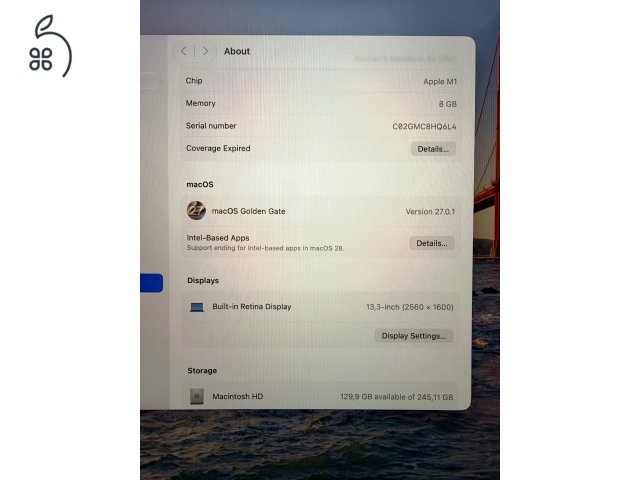 Apple MacBook Air 13” M1 8GB/256GB, Space Gray
