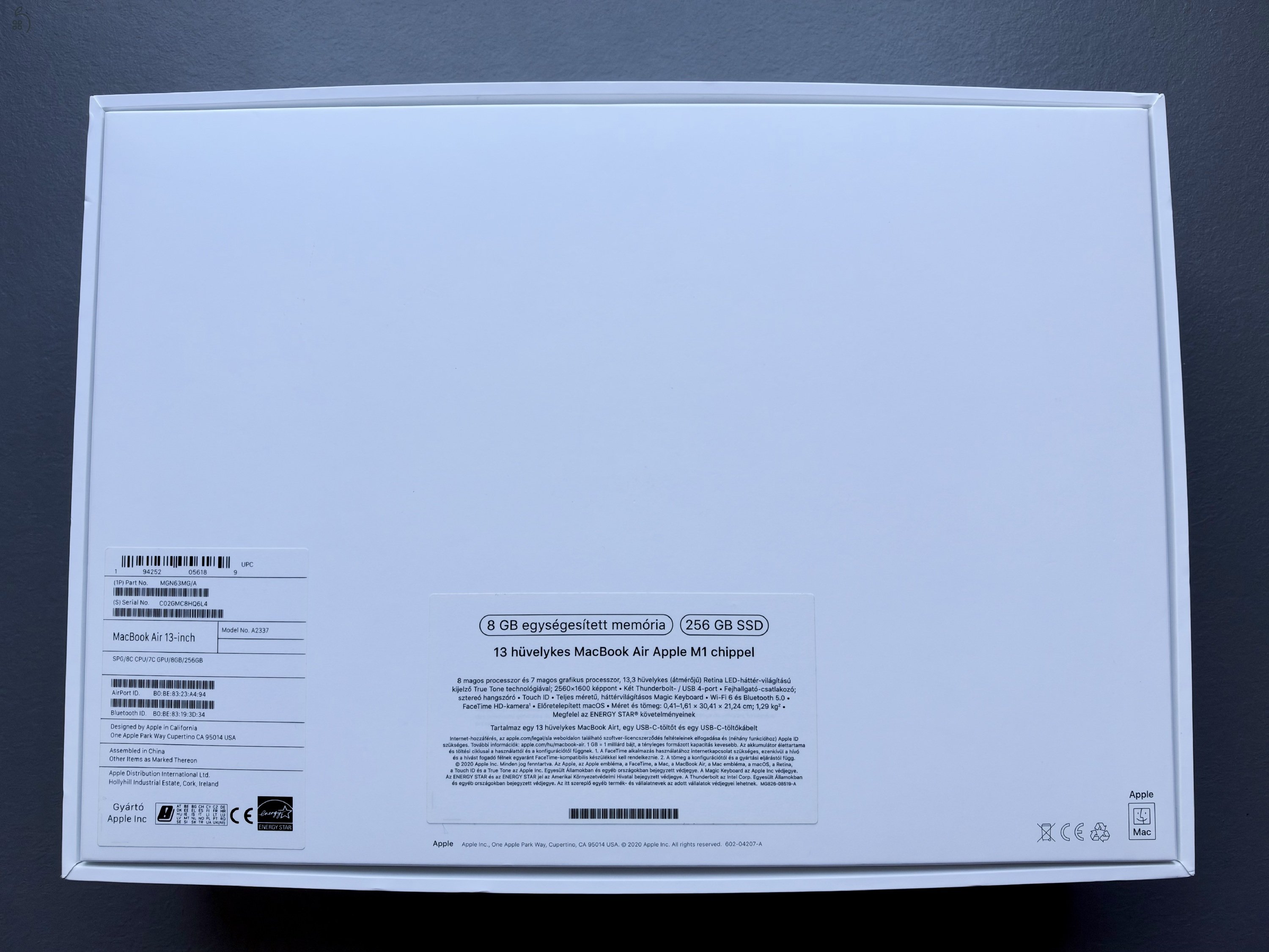 Apple MacBook Air 13” M1 8GB/256GB, Space Gray