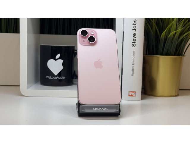 iPhone 15, 128GB, Rózsaszín, Számla, 2 Év Garancia