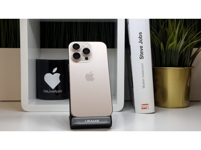 iPhone 16 Pro, 128GB, Sivatagi Titán, Számla, 2 Év Garancia
