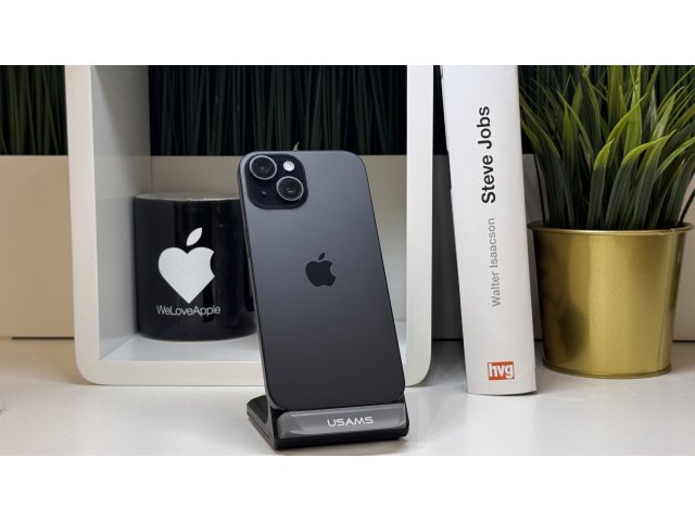 iPhone 15, 256GB, Fekete, Számla, 2 Év Garancia