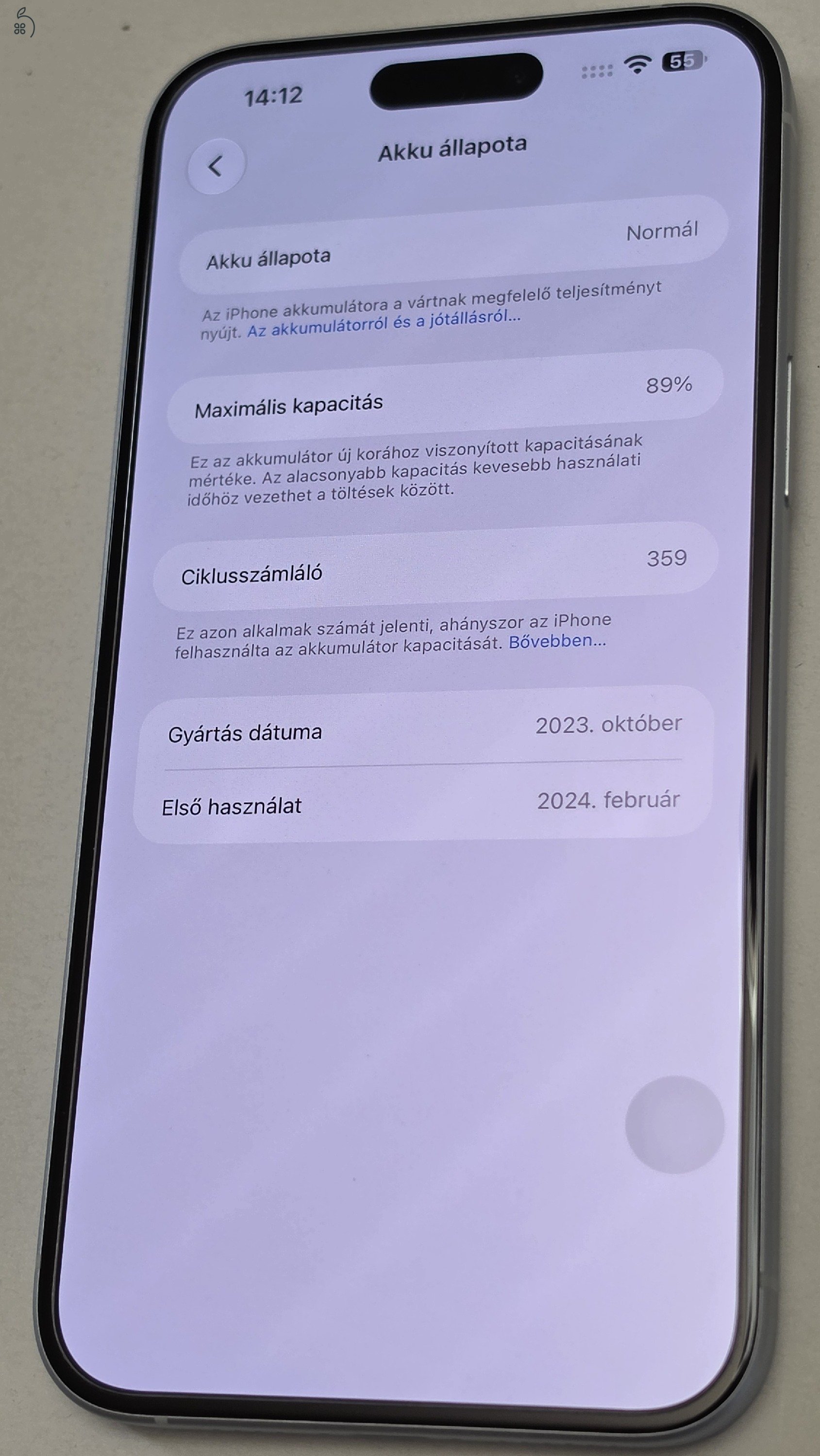 Iphone 15 Plus 128GB Blue újszerű állapotban eladó Debrecenben
